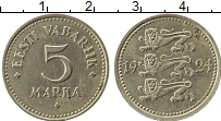 Продать Монеты Эстония 5 марок 1924 Медно-никель