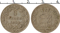Продать Монеты Вюртемберг 6 крейцеров 1849 Серебро