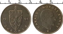 Продать Монеты Норвегия 5 крон 1993 Медно-никель