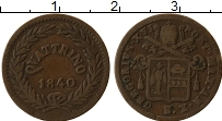 Продать Монеты Ватикан 1 кватрино 1838 Медь