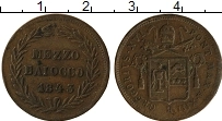 Продать Монеты Ватикан 1/2 байоччи 1844 Медь