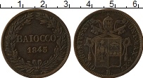 Продать Монеты Ватикан 1 байоччи 1843 Медь