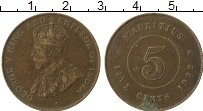 Продать Монеты Маврикий 5 центов 1922 Медь