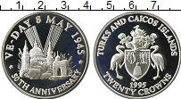 Продать Монеты Теркc и Кайкос 20 крон 1995 Серебро