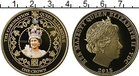 Продать Монеты Тристан-да-Кунья 1 крона 2015 Позолота