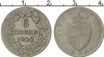 Продать Монеты Гогенцоллерн-Зигмаринген 6 крейцеров 1842 Серебро