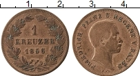 Продать Монеты Баден 1 крейцер 1856 Медь