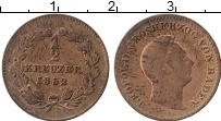 Продать Монеты Баден 1/2 крейцера 1852 Медь