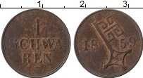 Продать Монеты Бремен 1 шварен 1859 Медь