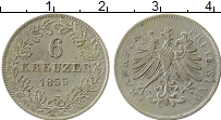 Продать Монеты Франкфурт 6 крейцеров 1853 Серебро