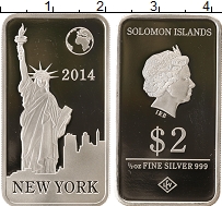 Продать Монеты Соломоновы острова 2 доллара 2014 Серебро