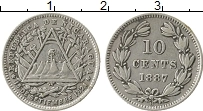 Продать Монеты Никарагуа 10 центов 1887 Серебро