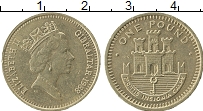 Продать Монеты Гибралтар 1 фунт 1988 Латунь