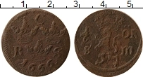 Продать Монеты Швеция 1/6 эре 1666 Медь