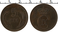 Продать Монеты Дания 5 эре 1874 Медь
