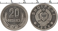 Продать Монеты Албания 20 киндарка 1988 Алюминий