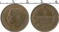 Продать Монеты Италия 2 сентесимо 1908 Медь