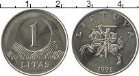 Продать Монеты Литва 1 лит 1999 Медно-никель
