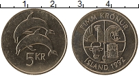 Продать Монеты Исландия 5 крон 1992 Сталь покрытая никелем