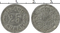 Продать Монеты Исландия 25 аурар 1942 Цинк