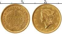 Продать Монеты США 1 доллар 1853 Золото