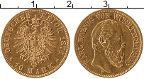 Продать Монеты Вюртемберг 10 марок 1876 Золото