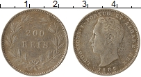 Продать Монеты Португалия 200 рейс 1887 Серебро