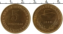 Продать Монеты Никарагуа 5 кордоба 1987 Медно-никель