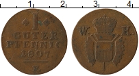 Продать Монеты Шаумбург-Гессен 1 пфенниг 1804 Медь