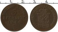 Продать Монеты Шварцбург-Зондерхаузен 3 пфеннига 1870 Медь