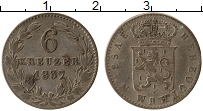 Продать Монеты Нассау 6 крейцеров 1831 Серебро