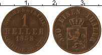 Продать Монеты Гессен 1 хеллер 1845 Медь
