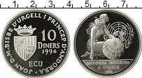 Продать Монеты Андорра 10 динерс 1994 Серебро