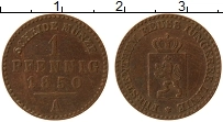 Продать Монеты Рейсс-Шляйц 1 пфенниг 1847 Медь