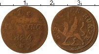 Продать Монеты Росток 1 пфенниг 1800 Медь