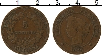 Продать Монеты Франция 5 сантим 1896 Медь