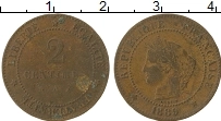 Продать Монеты Франция 2 сантима 1889 Медь