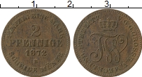 Продать Монеты Мекленбург-Стрелитц 2 пфеннига 1858 Медь