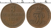 Продать Монеты Ольденбург 3 шварена 1858 Медь