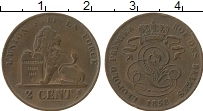 Продать Монеты Бельгия 2 сантима 1862 Медь