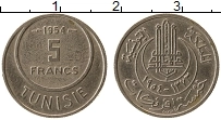 Продать Монеты Тунис 5 франков 1954 Медно-никель