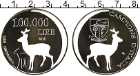 Продать Монеты Италия 100000 лир 2018 Посеребрение