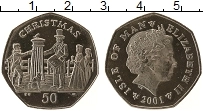 Продать Монеты Остров Мэн 50 пенсов 2001 Посеребрение