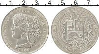 Продать Монеты Перу 5 песет 1880 Серебро