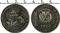 Продать Монеты Доминиканская республика 1 песо 1988 Медно-никель