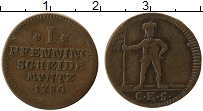Продать Монеты Брауншвайг-Вольфенбюттель 1 пфенниг 1780 Медь