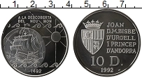 Продать Монеты Андорра 10 динерс 1992 Серебро
