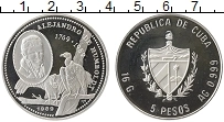 Продать Монеты Куба 5 песо 1989 Серебро