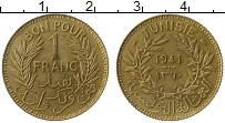 Продать Монеты Тунис 1 франк 1941 Бронза