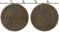 Продать Монеты Рейсс-Шляйц 3 пфеннига 1841 Медь